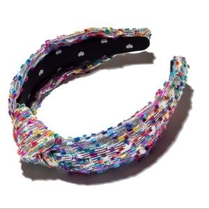 SILVER METALLIC CONFETTI KNOTTED HEADBAND Lele Sadoughi